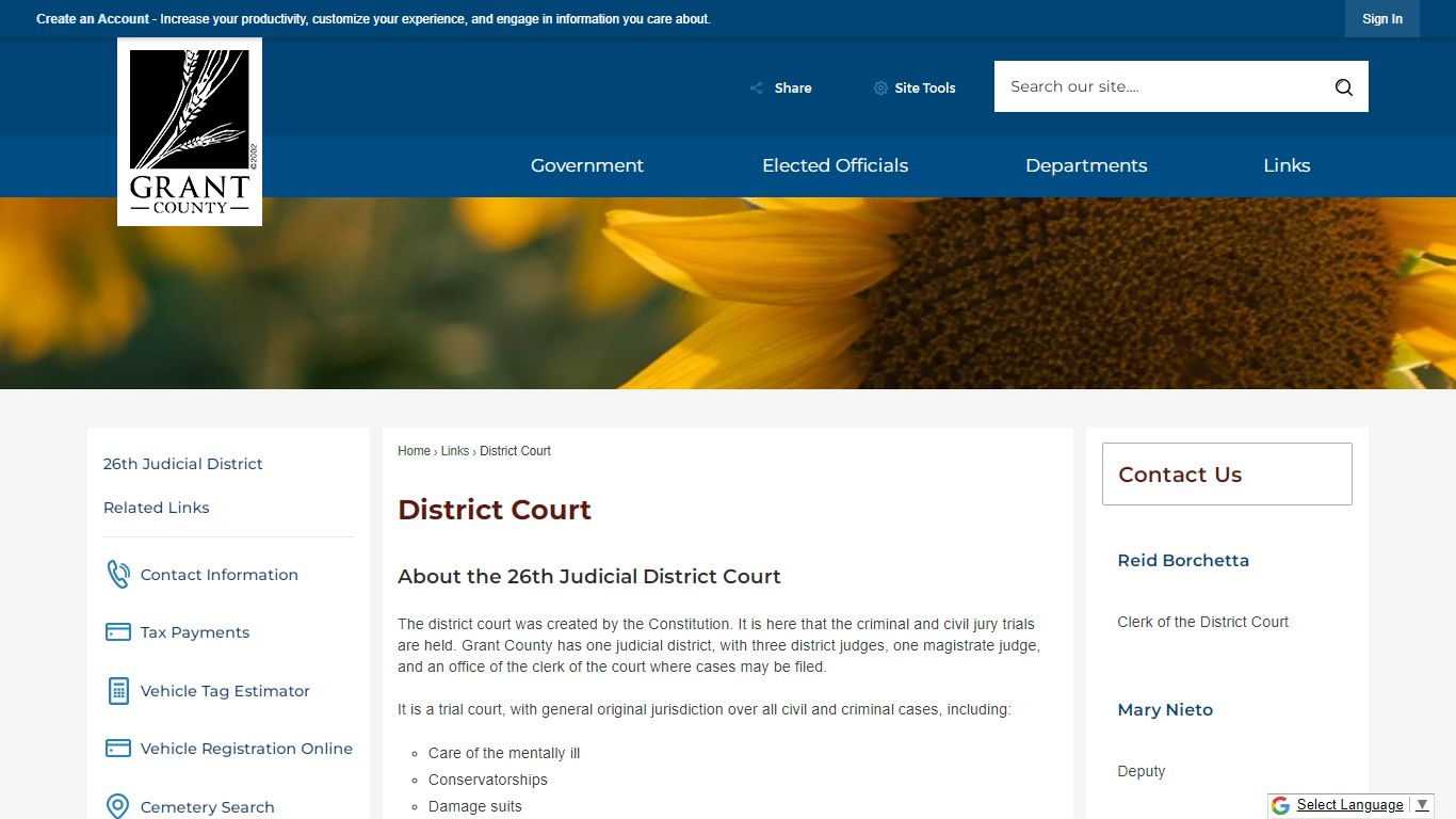 District Court | Grant County, KS - Official Website