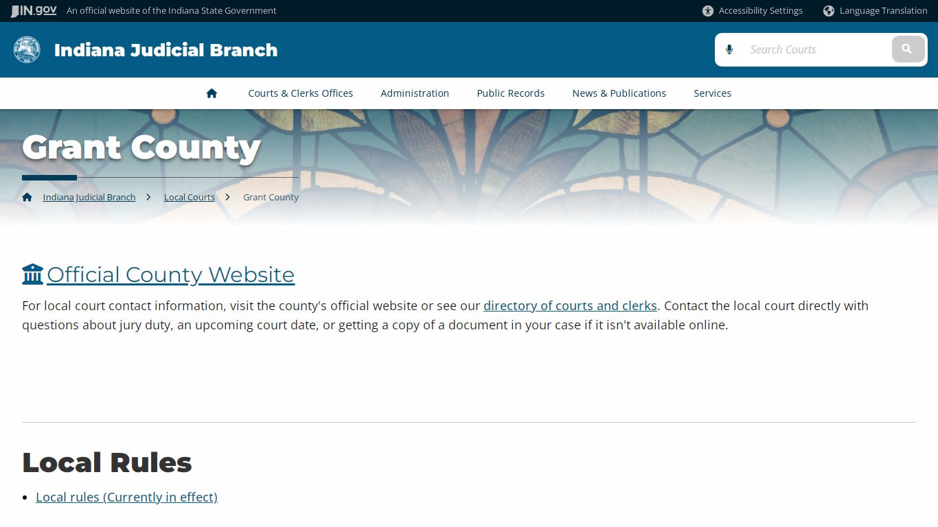 Indiana Judicial Branch: Grant County - Courts